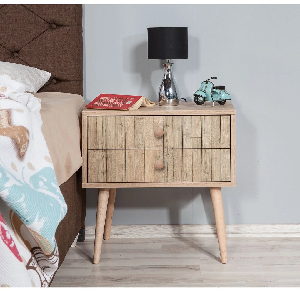 Mesa de Cabeceira Two – Carvalho Sonoma – 60 cm x 61 cm x 40 cm