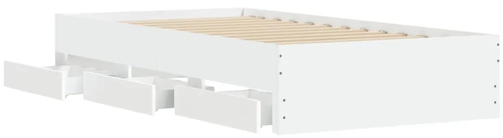 Estrutura cama c/ gavetas 75x190 cm derivados de madeira branco