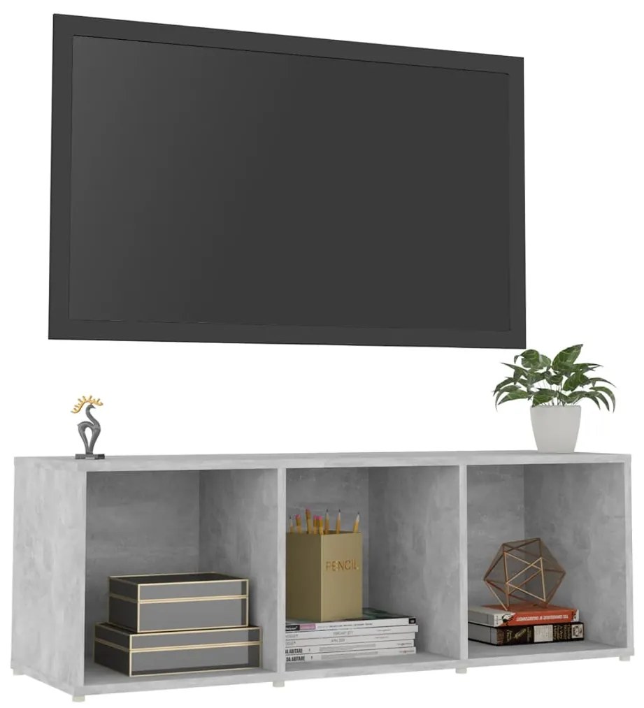 Móvel de TV 107x35x37 cm derivados de madeira cinzento cimento