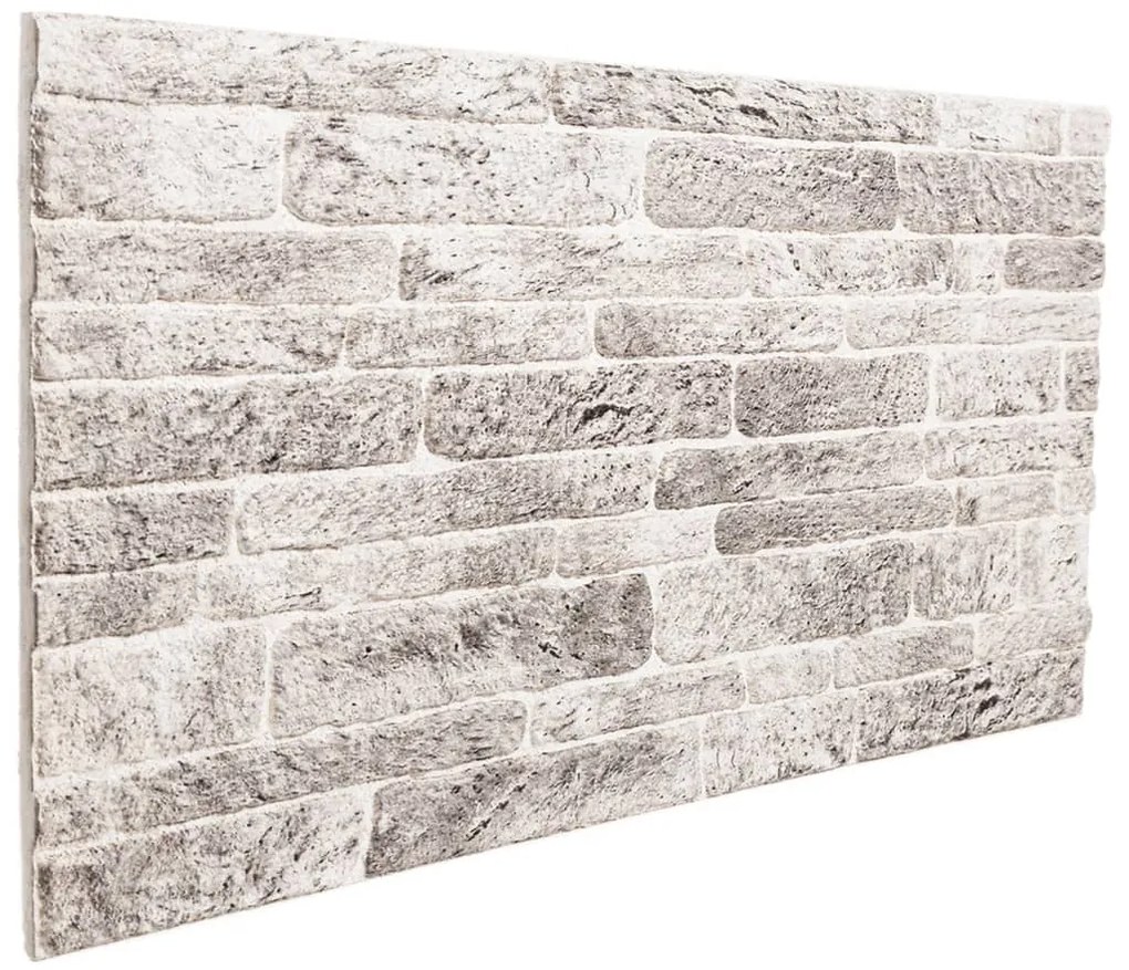 Painéis de parede 3D 10 pcs 100x50 cm EPS cinzento-claro