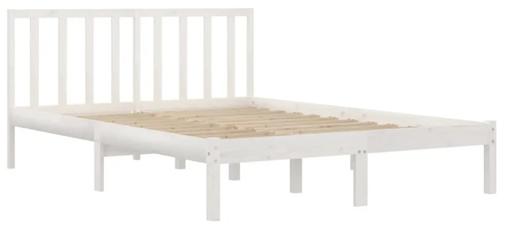 Estrutura de cama 200x200 cm pinho maciço branco