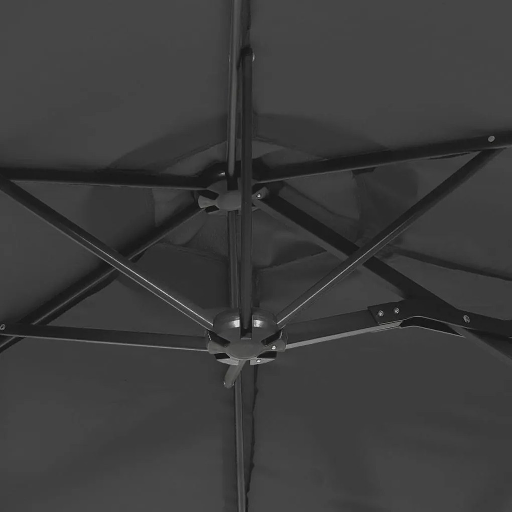 Guarda-sol de jardim com cabeça dupla 316x145 cm antracite