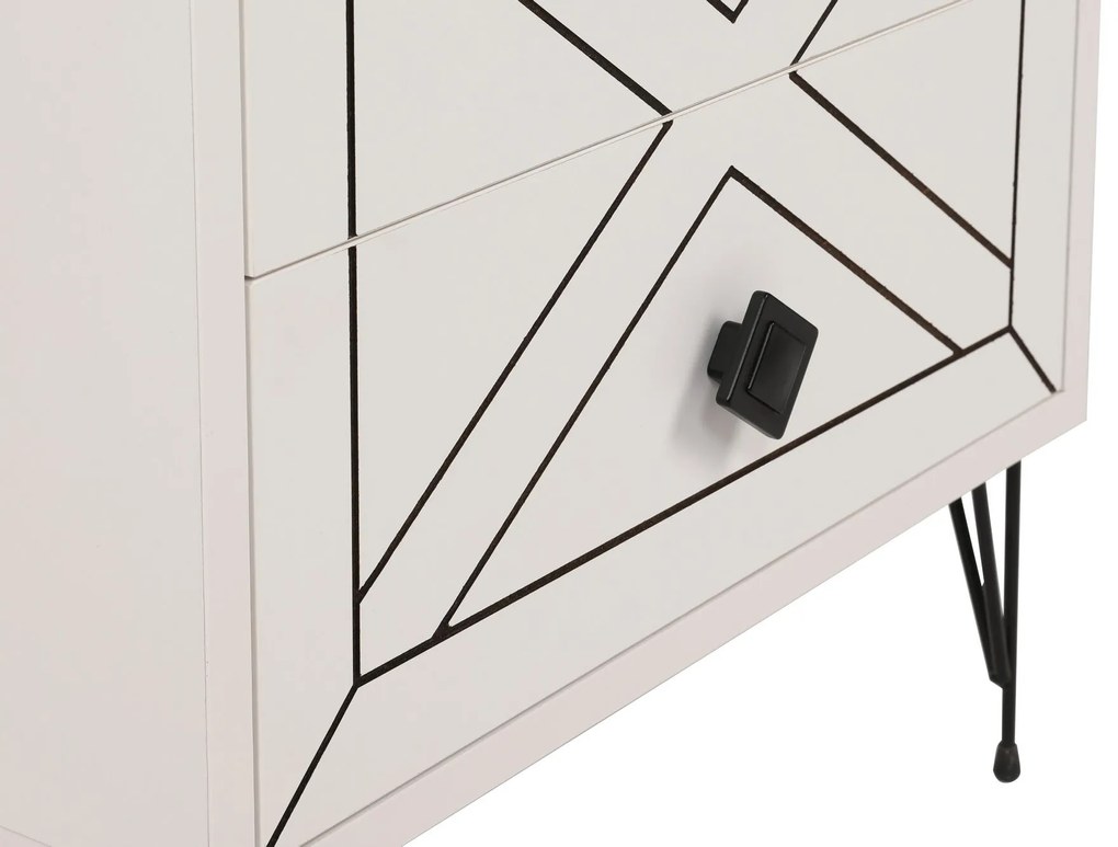 Mesa de Cabeceira Luna – Branco – 50x55x40 cm