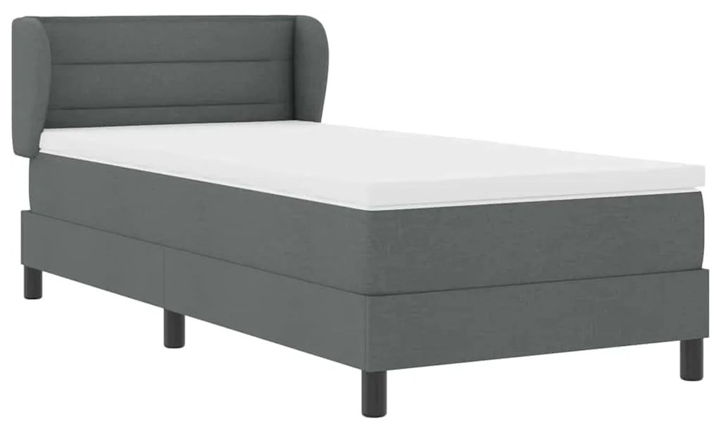 Cama Box com Colchão vidaXL Cinza Escuro 90x200 cm em Tecido