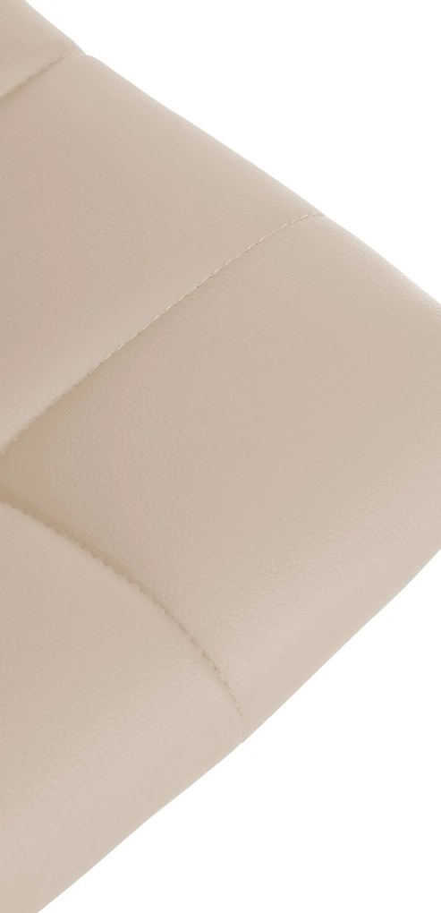 Banco de bar Jerry em couro sintético com estrutura preta 87-108,5 x 43 x 46,5 cm Creme