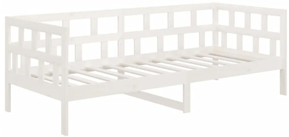 Sofá-cama 90x190 cm madeira de pinho maciça branco