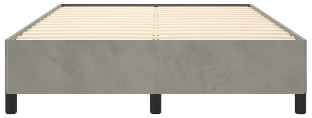 Estrutura de cama sem colchão 140x190 cm veludo cinzento-claro
