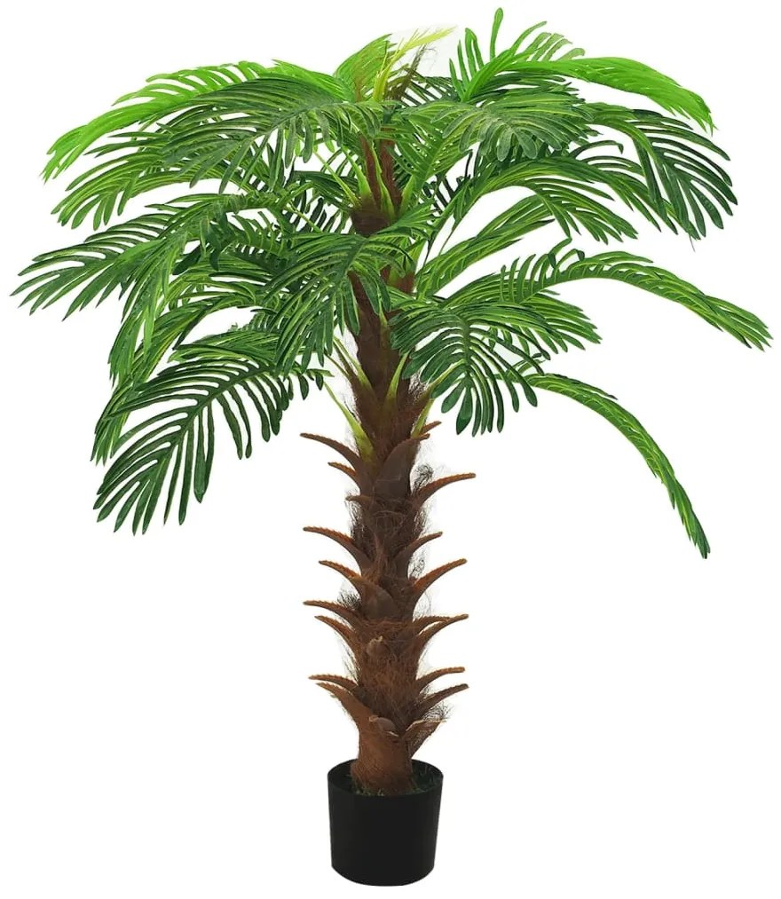 336307 vidaXL Palmeira cica artificial com vaso 140 cm verde