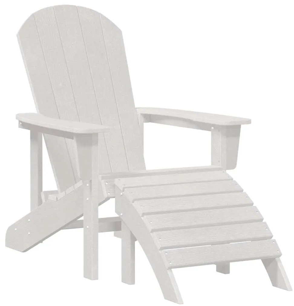 Cadeiras Adirondack vidaXL com Apoios de Pés 2 pcs Branco HDPE