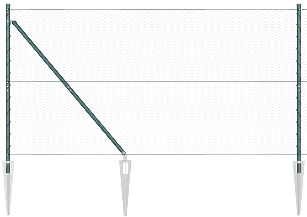 Cerca Hexagonal vidaXL Verde 1.4x100 m Aço
