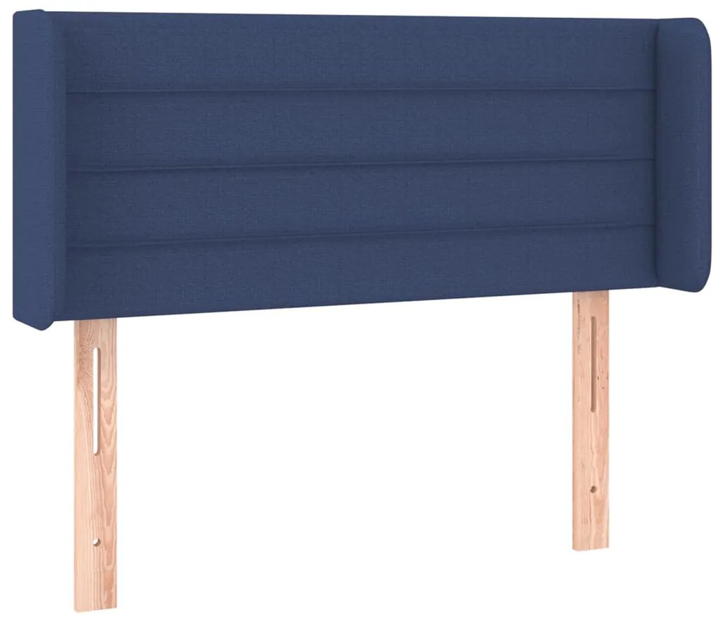 Cabeceira de cama c/ luzes LED tecido 93x16x78/88 cm azul