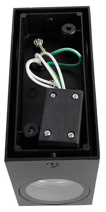 Conjunto de 2 Apliques de Parede Modernos Pretos 2 Luzes IP44 - Baleno