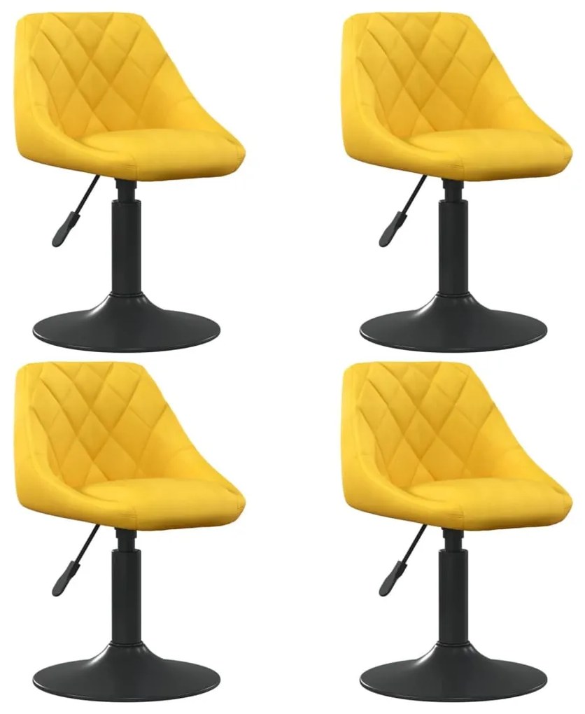 Cadeiras de jantar giratórias 4 pcs veludo amarelo mostarda