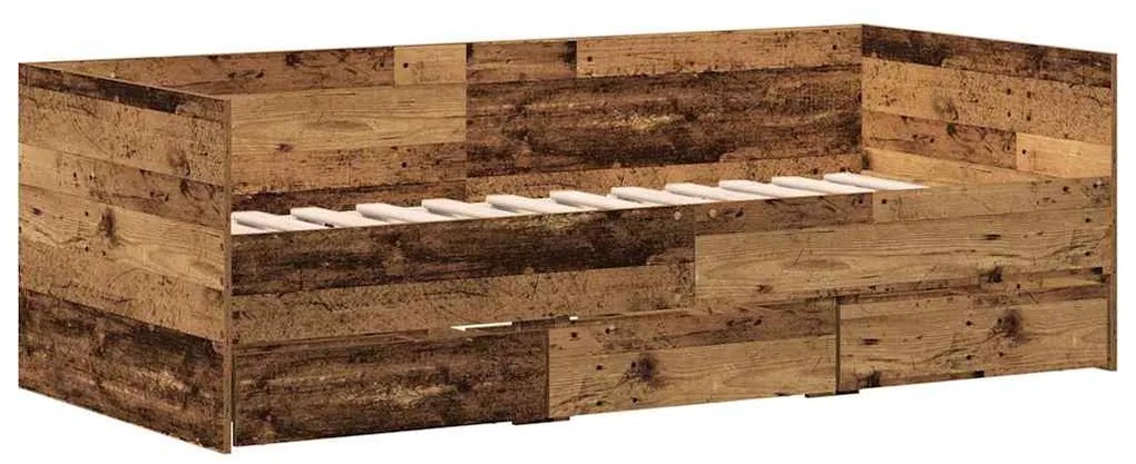 Cama Twin Rústica da Madeira Velha Madeira Engenheirada 90 x 200 cm