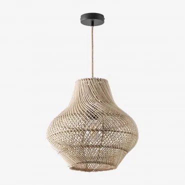 Candeeiro De Teto Suspenso Magali Natural - Preto & Ø40 Cm - ↑35 Cm Magali - Sklum