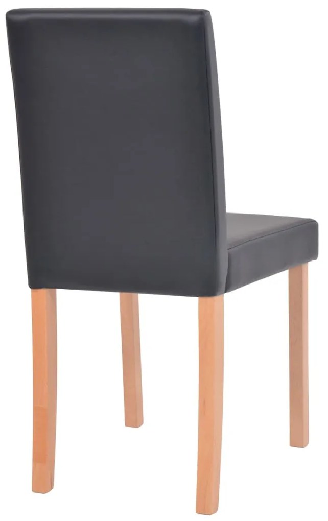 Mesa e cadeiras de jantar 7 pcs couro artificial carvalho preto