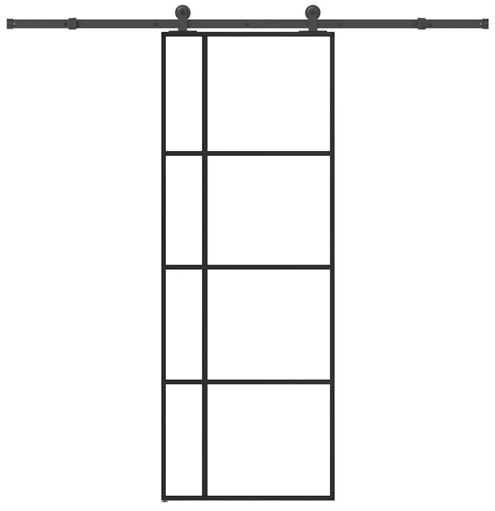 vidaXL Porta deslizante c/ conj. ferragens 76x205cm vidro ESG/alumínio