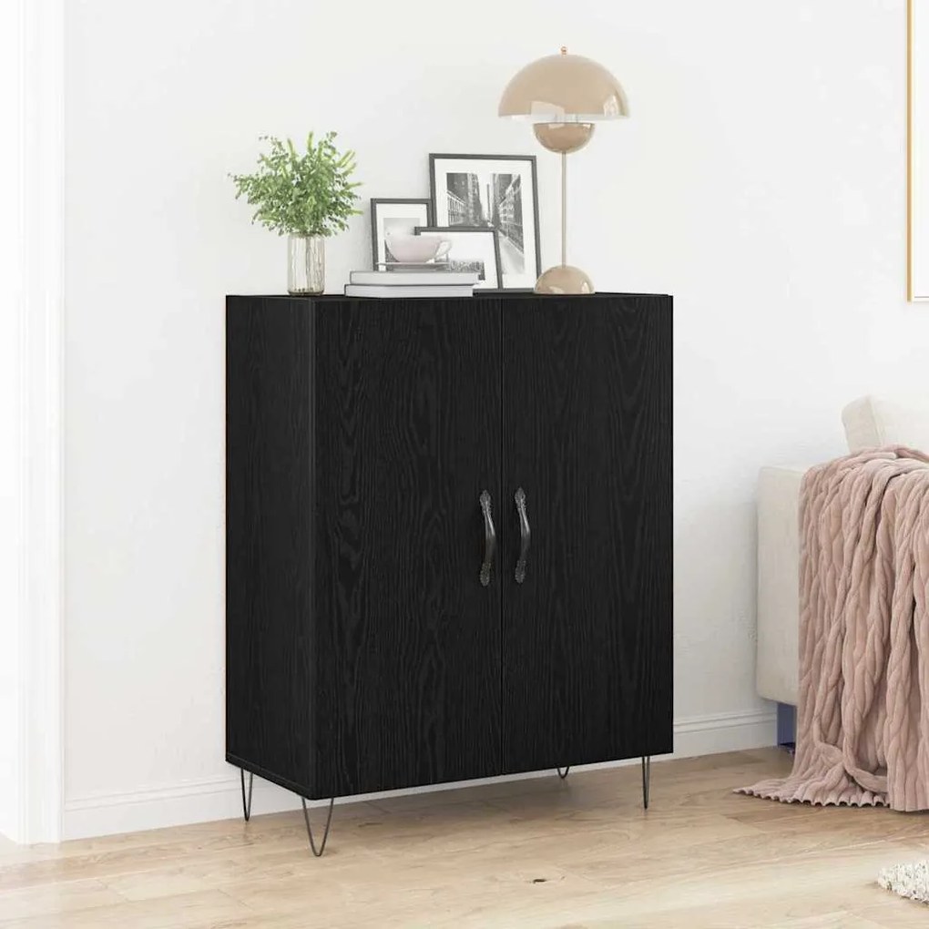 Buffet vidaXL Preto Carvalho 69,5x34x90 cm Madeira Derivada
