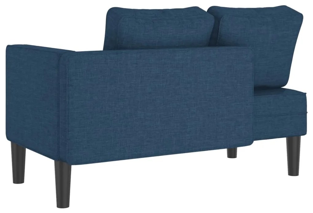 Chaise lounge com almofadões tecido azul