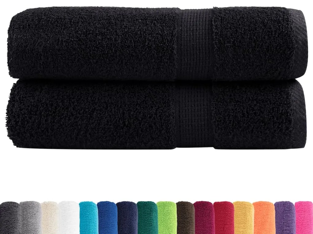 Toalhas de banho premium SOLUND 2pcs 70x140 cm 600 gsm preto