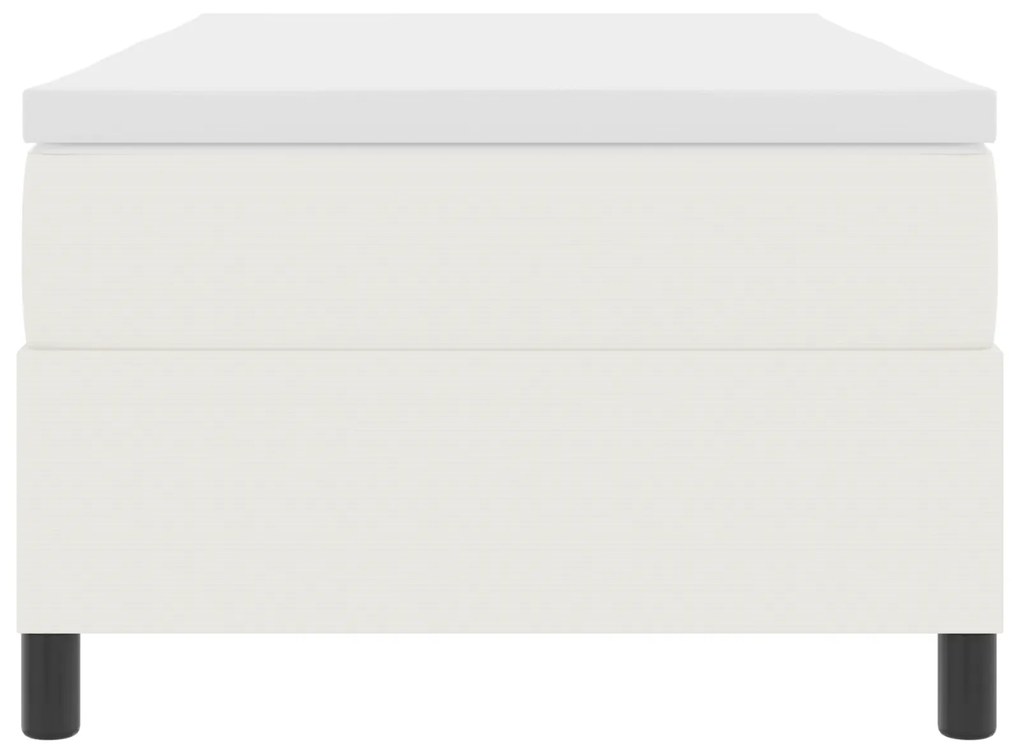 Cama Box com Colchão – Tecido de Veludo Creme 100x200 cm
