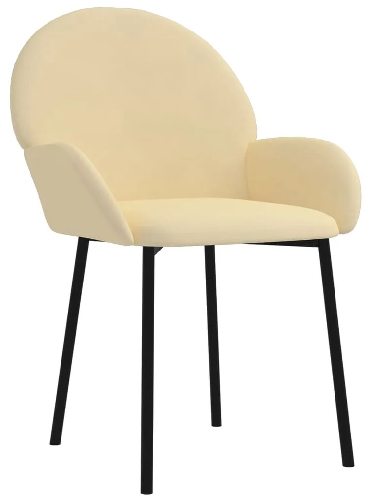 Cadeiras de jantar 2 pcs veludo cor creme
