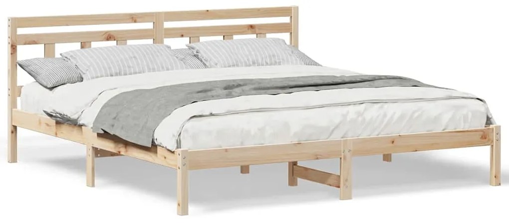 Estrutura da Cama Castanho 180 x 200 cm Madeira de Pinheiro