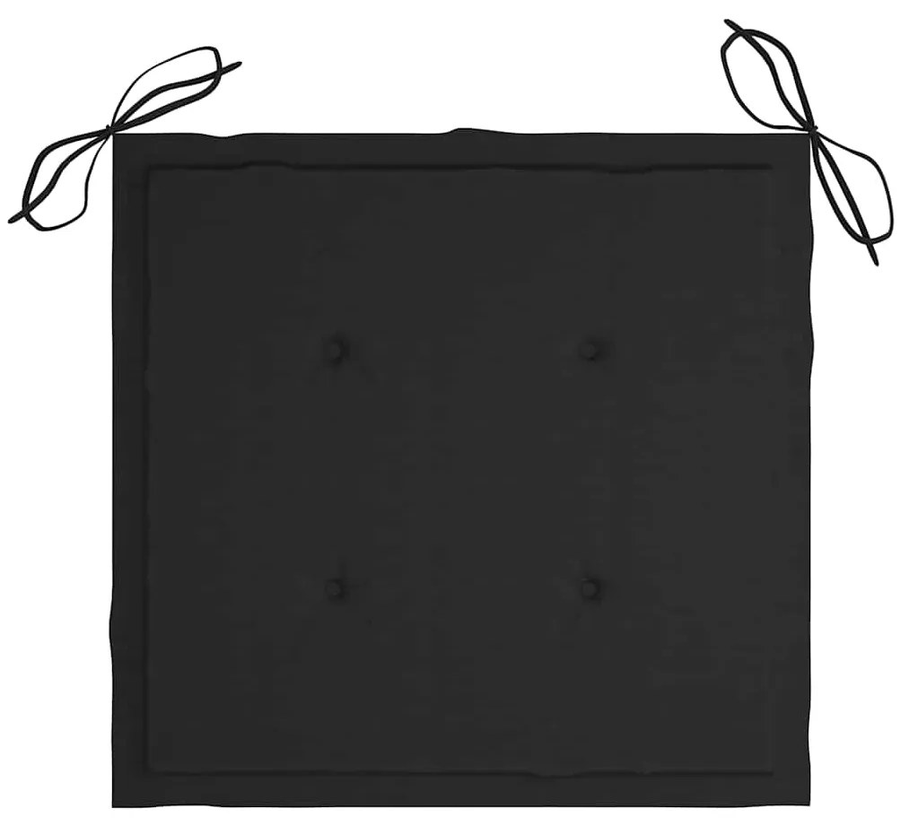 Cadeira de baloiço com almofadão preto teca maciça