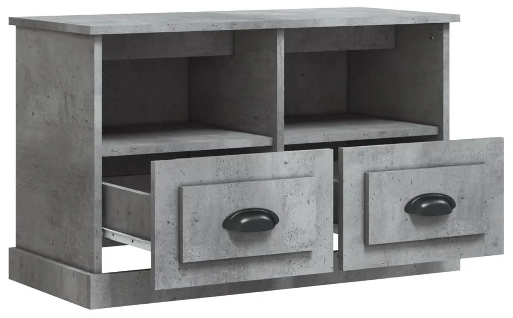 Móvel p/ TV 80x35x50 cm derivados de madeira cinzento cimento