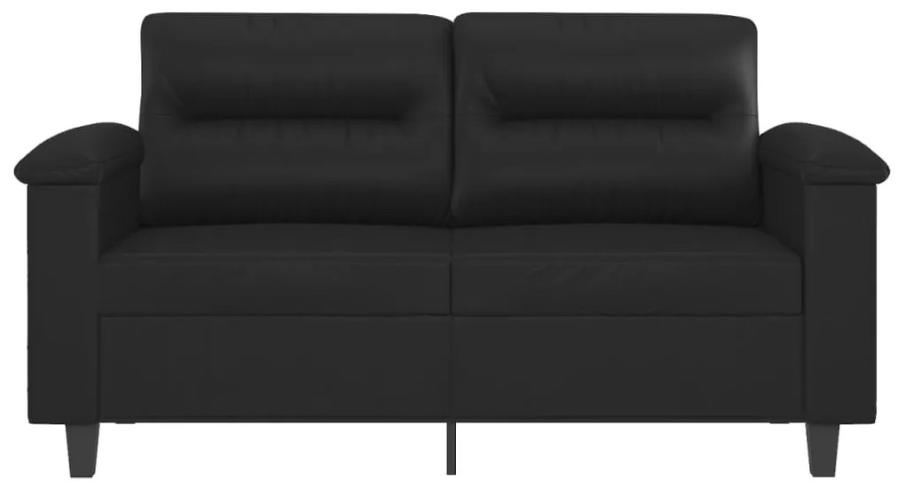 Sofá de 2 lugares 120 cm couro artificial preto