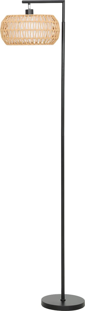 HOMCOM Candeeiro de Pé com Dupla Camada de Tela Bohémio 3 Temperaturas de Cor Brilho Ajustável Controlo Remoto 52x33x170 cm Branco e Preto | Aosom Portugal