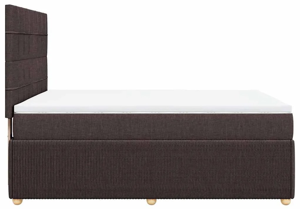 Cama com molas/colchão 140x200 cm tecido castanho-escuro