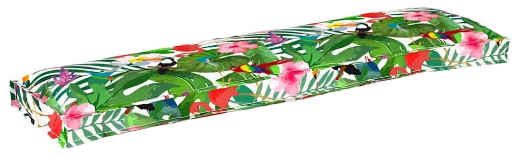 vidaXL Almofada para Banco de Pallet Jungle Tropical 150x40x8 cm, Tecido Oxford