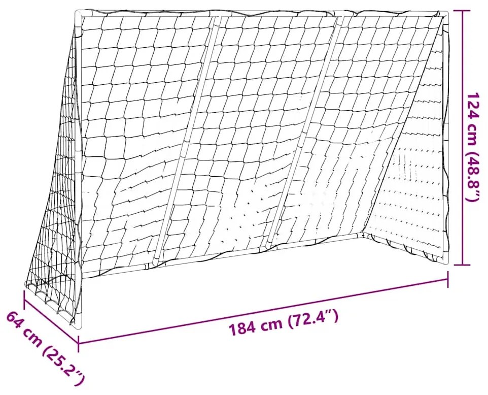 Baliza futebol infantil c/ bolas 2 em 1 184x64x124 branco