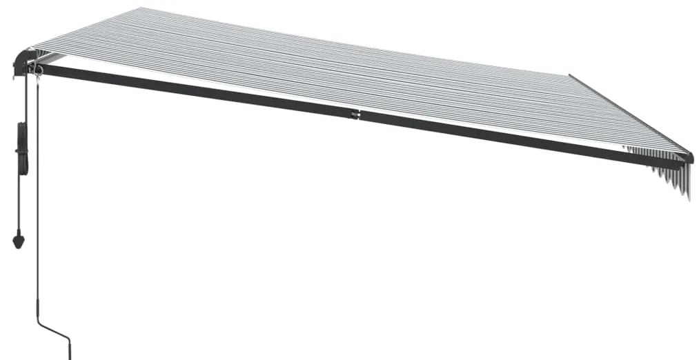 Toldo retrátil automático 500x300 cm antracite e branco