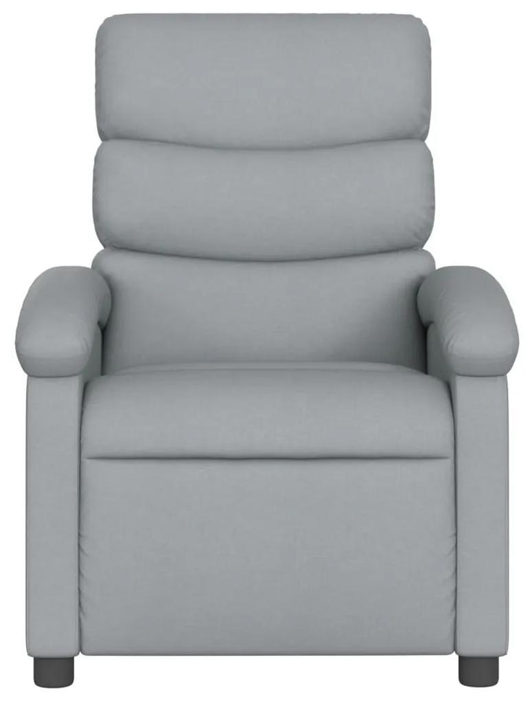 Poltrona de massagens reclinável elétrica tecido cinzento-claro