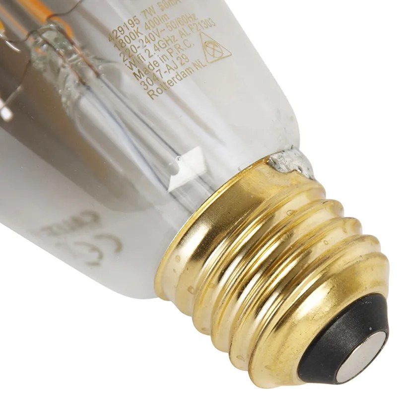 Conjunto de 2 lâmpadas LED inteligentes E27 ST64 fumê 7W 400 lm 1800-3000K