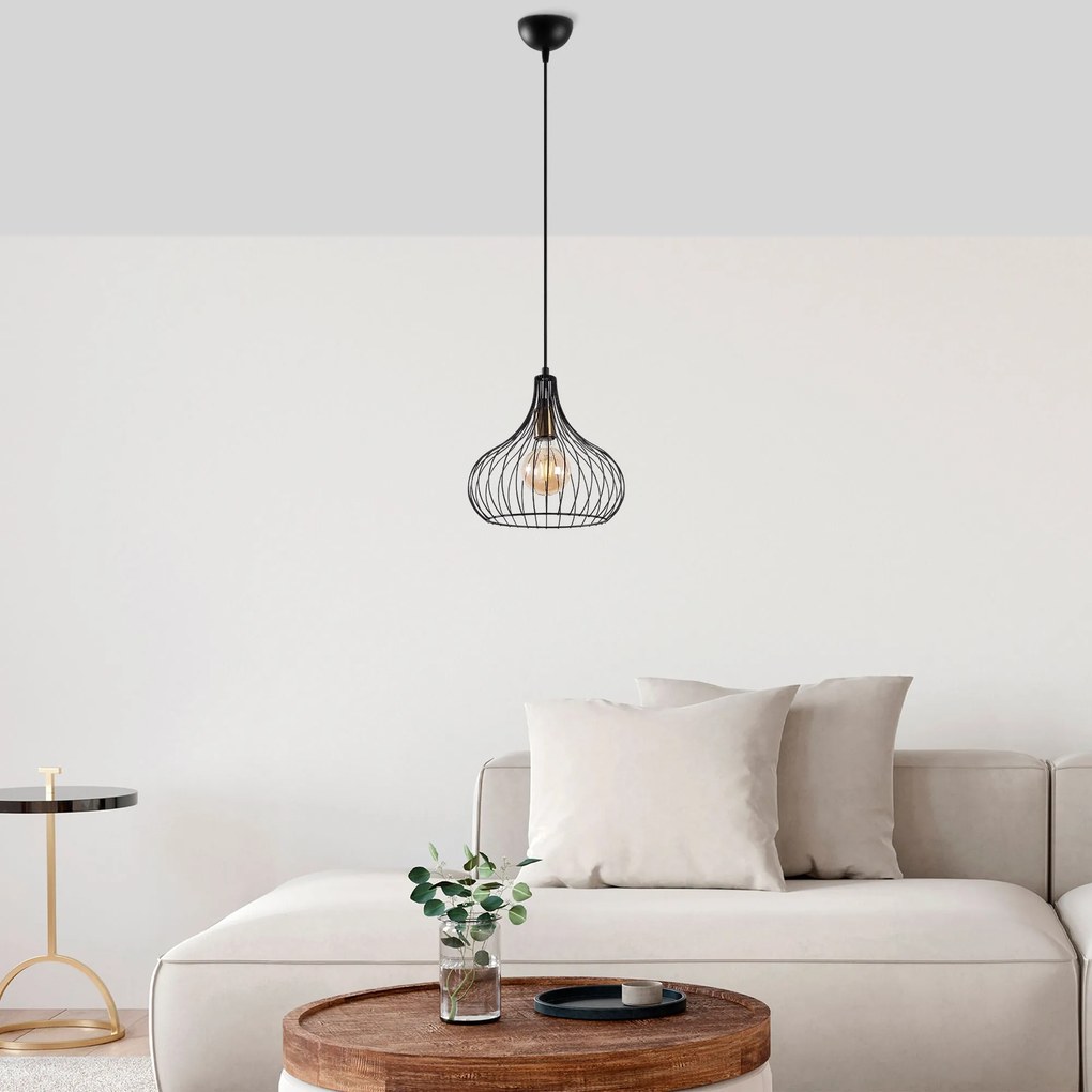 Candeeiro Suspenso Teldamla – Preto Antigo – 22 x 22 x 120 cm