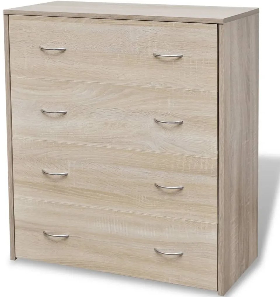 Aparador com 4 gavetas 60 x 30,5 x 71 cm carvalho