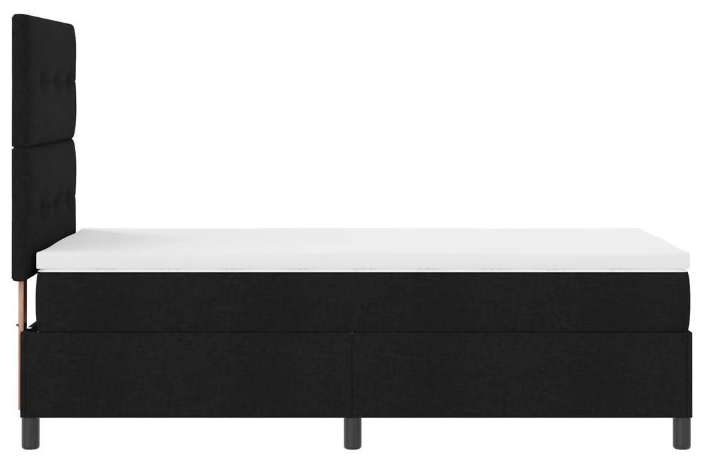 Cama Box Spring com Colchão Preto 90x200 cm Tecido
