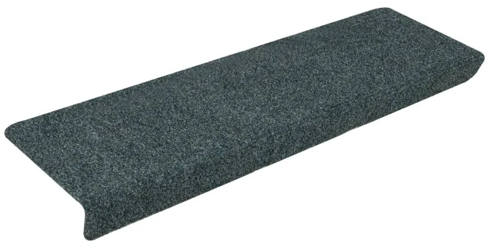 Tapetes de escada 15 pcs 65x21x4 cm tecido agulhado castanho