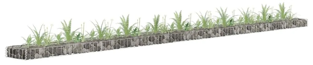 vidaXL Canteiro elevado/cesto gabião 450x30x10 cm aço galvanizado