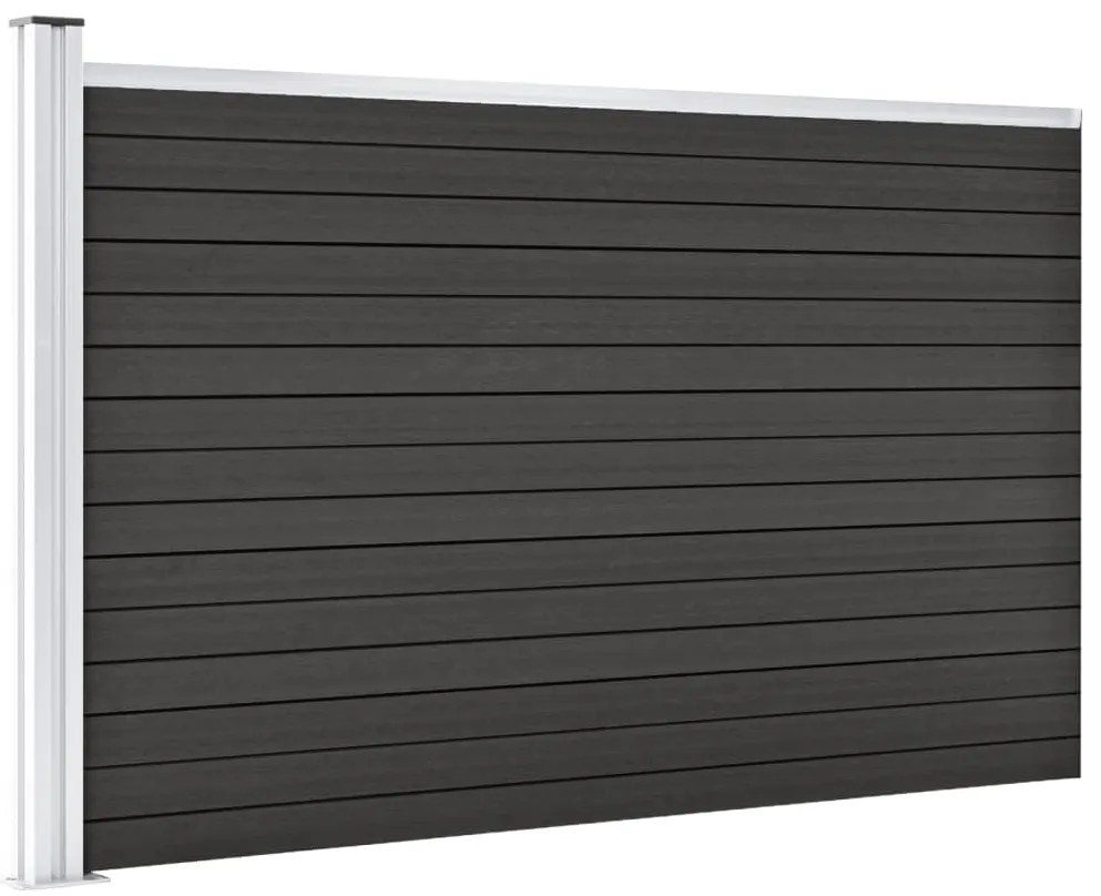 Painel de vedação para jardim 175x105 cm WPC cinzento