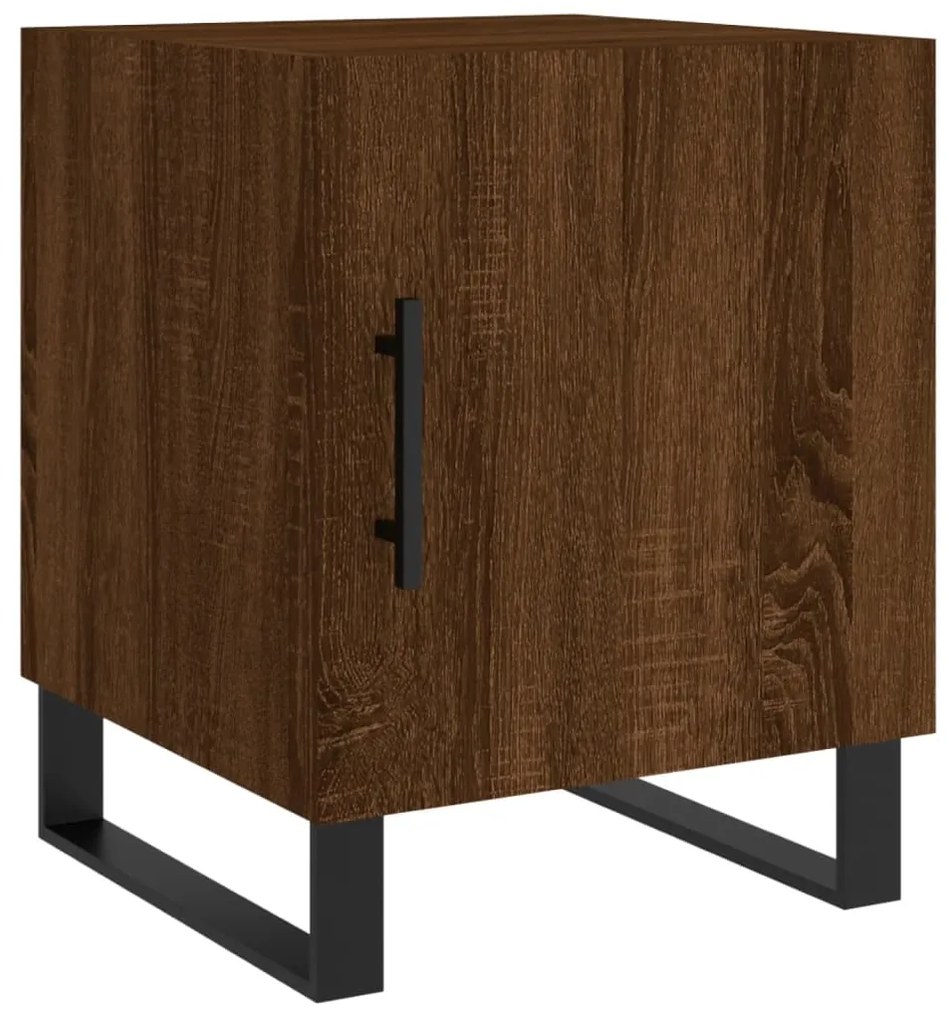 Mesa cabeceira 2pcs 40x40x50cm deriv. madeira carvalho castanho