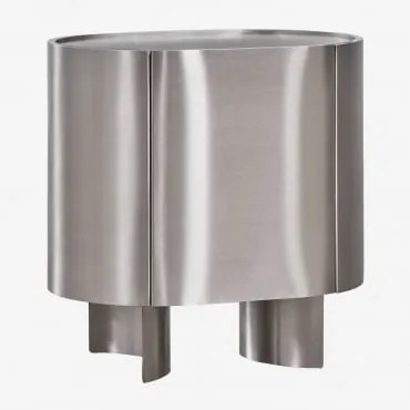 Mesa De Cabeceira 50x35 Cm Em Aço Inoxidável Luena Aço Inoxidável Escovado - Sklum