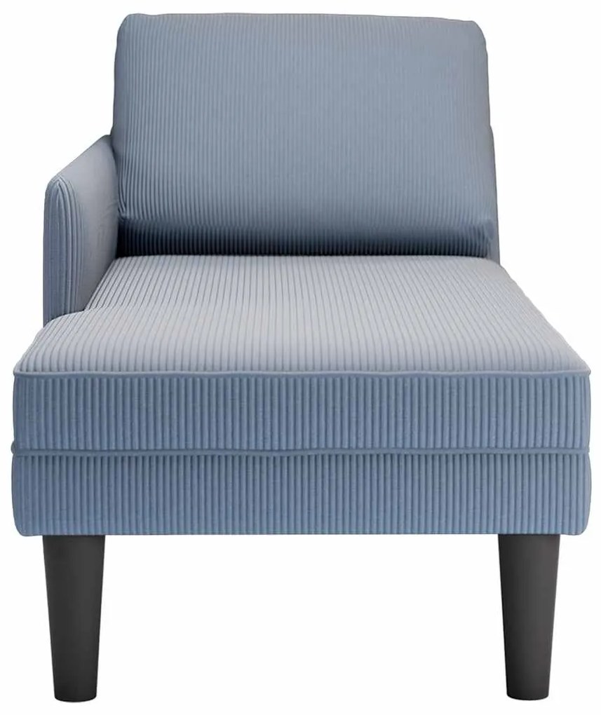 Chaise lounge com almofada tecido corduroy azul