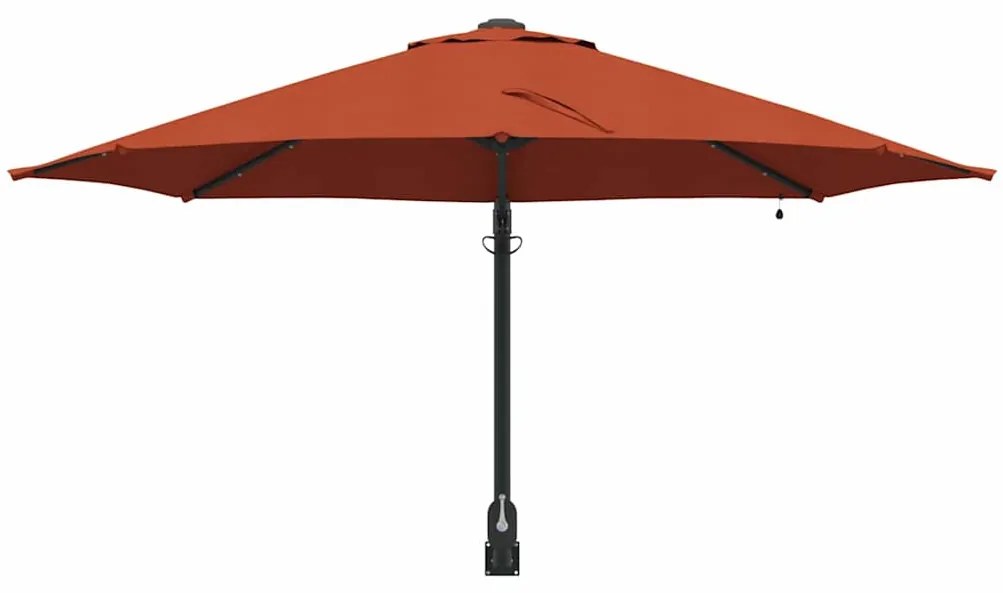 Guarda-sol de Parede com LEDs Terracota 248 cm