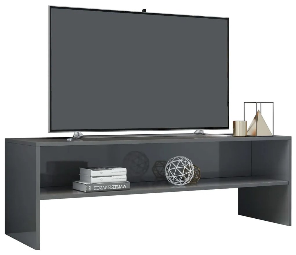 Móvel de TV 120x40x40 cm derivados de madeira cinza brilhante