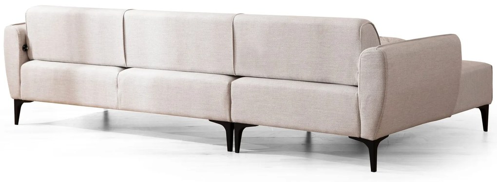 Sofá "Belissimo" Chaise Longue de 3 Lugares – Branco – 270x140x95 cm –