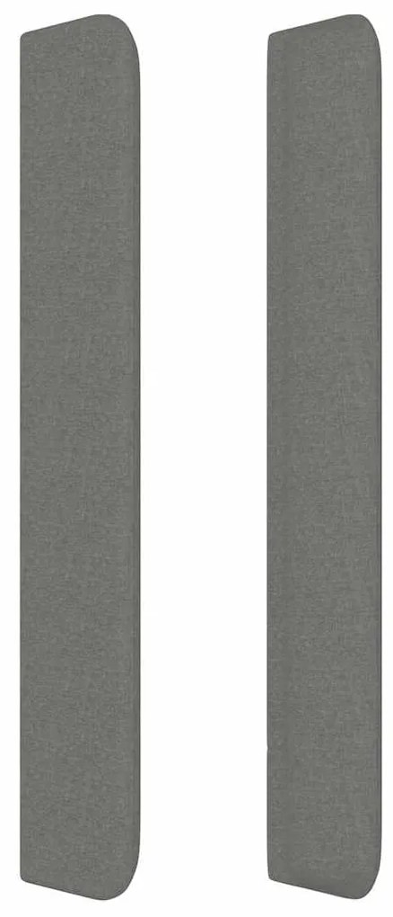 Cabeceira cama c/ abas tecido 163x16x118/128 cm cinzento-escuro